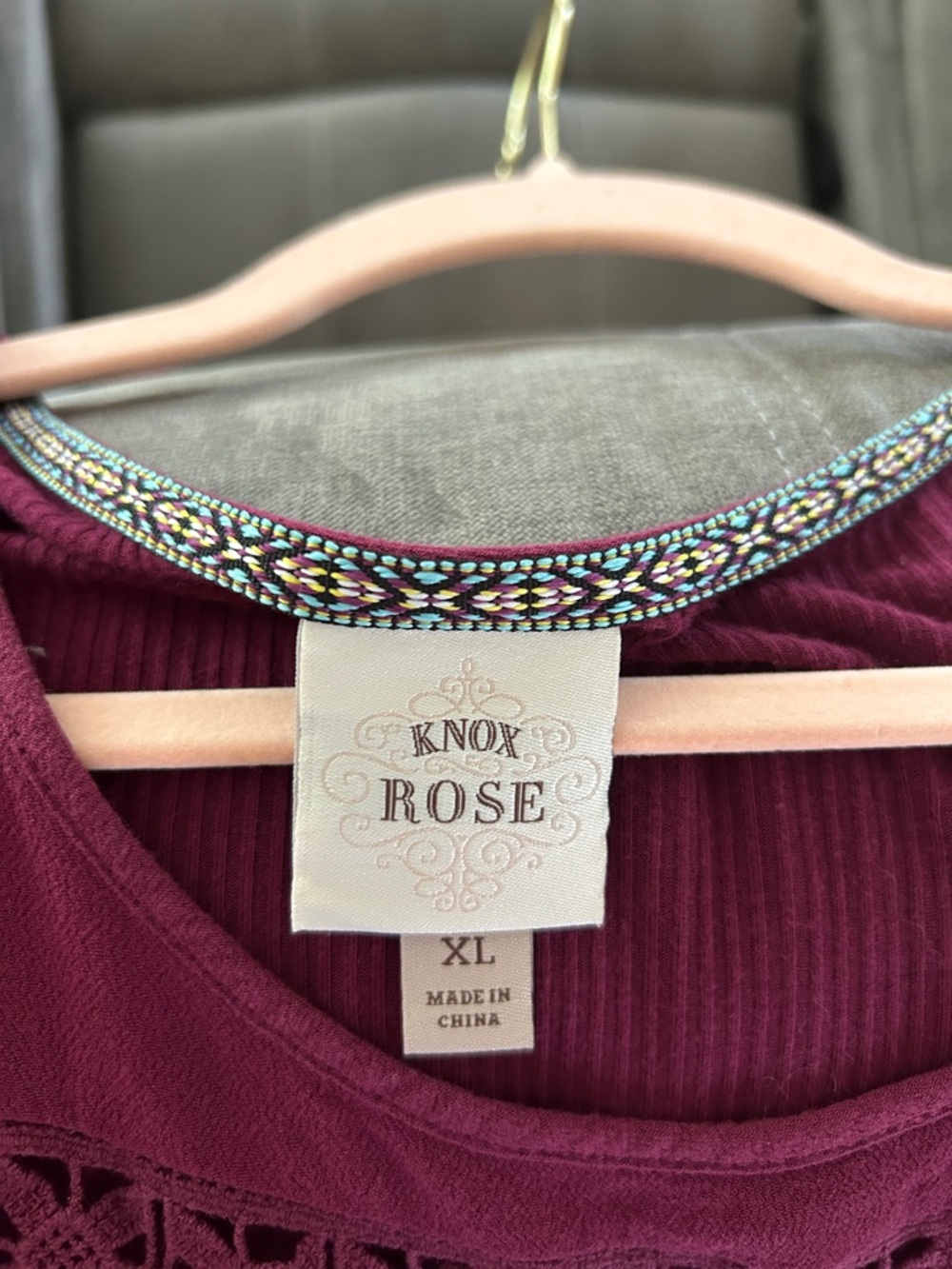 Knox Rose Short Sleeve Lace Blouse xl - Picture 3 of 4